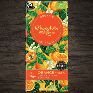 Chocolate and Love Orange - 65%-os Narancsos Bio Étcsokoládé, 80 g