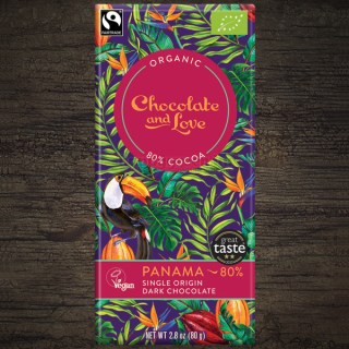Chocolate and Love Panama - 80%-os Panamai Terület-szelektált Bio Étcsokoládé, 80 g