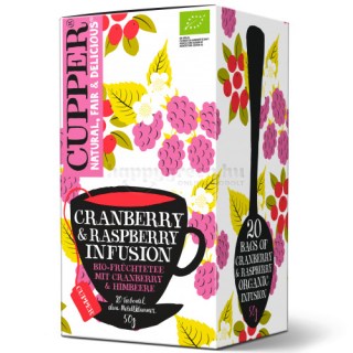 Cupper Bio Cranberry & Raspberry Tea, 20 db