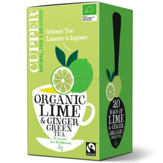 Cupper Bio Lime & Ginger Green Tea, 20 db