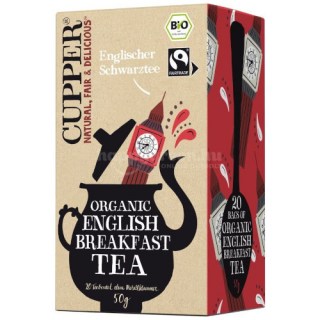 Cupper English Breakfast Bio & FairTrade Tea, 20 db